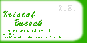 kristof bucsak business card