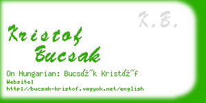 kristof bucsak business card